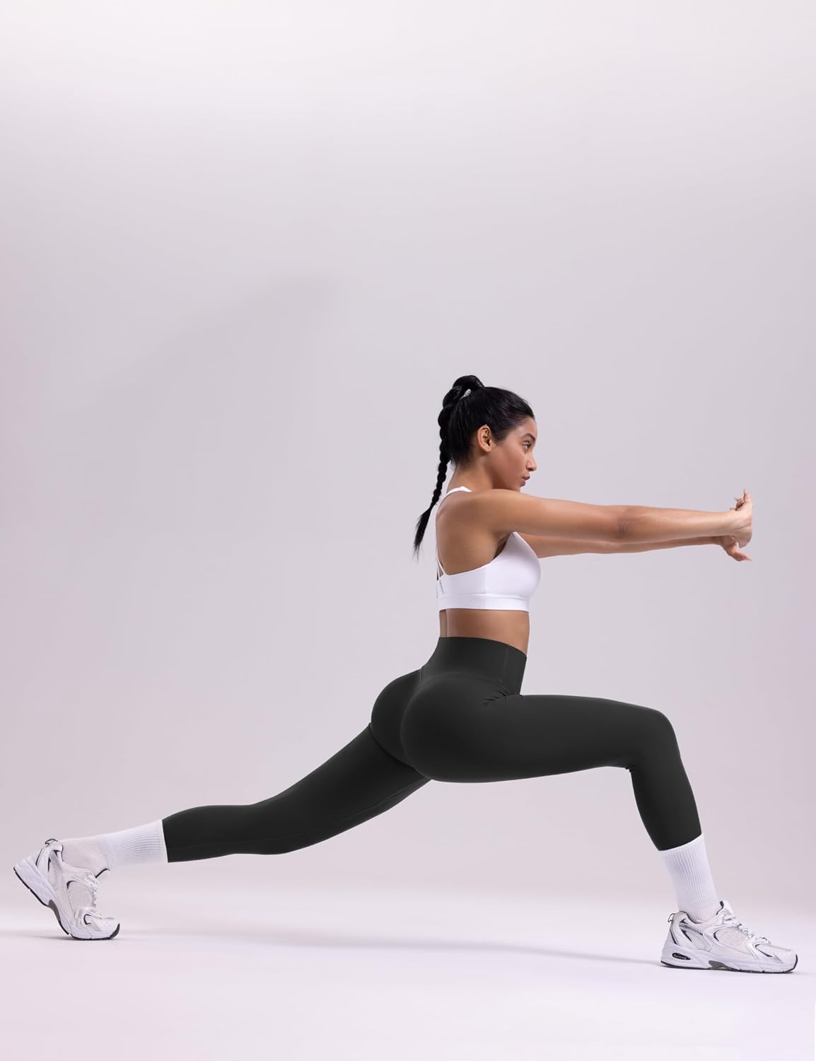 POSHDIVAH Mysticsculpt Creamlift Yoga Leggings - 25" Double-Layer No Front Seam Scrunch High Waisted Workout Gym Booty Pants