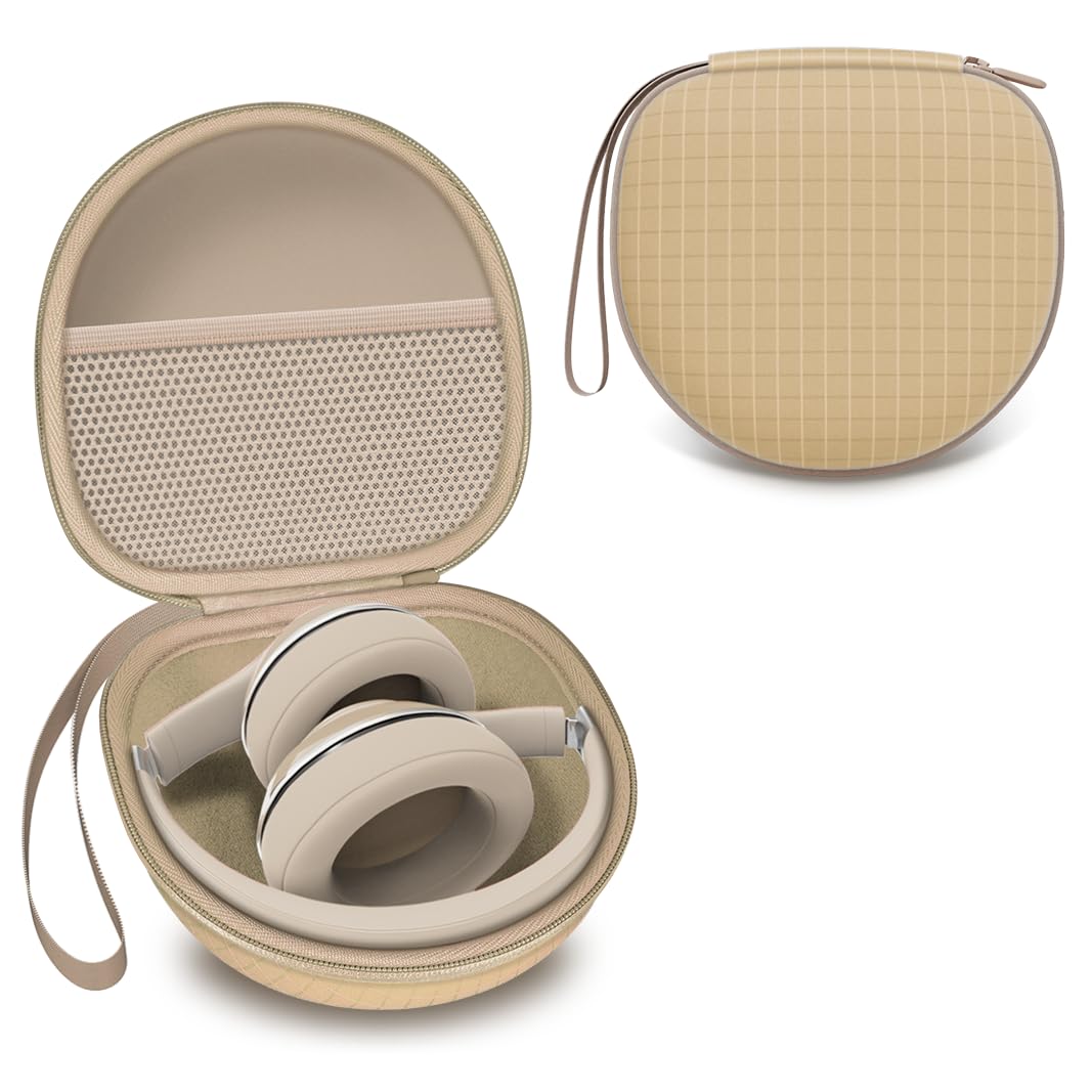 Headphone Case for Soundcore Anker/Beats/BERIBES/JLab Etc Headphones, Beige