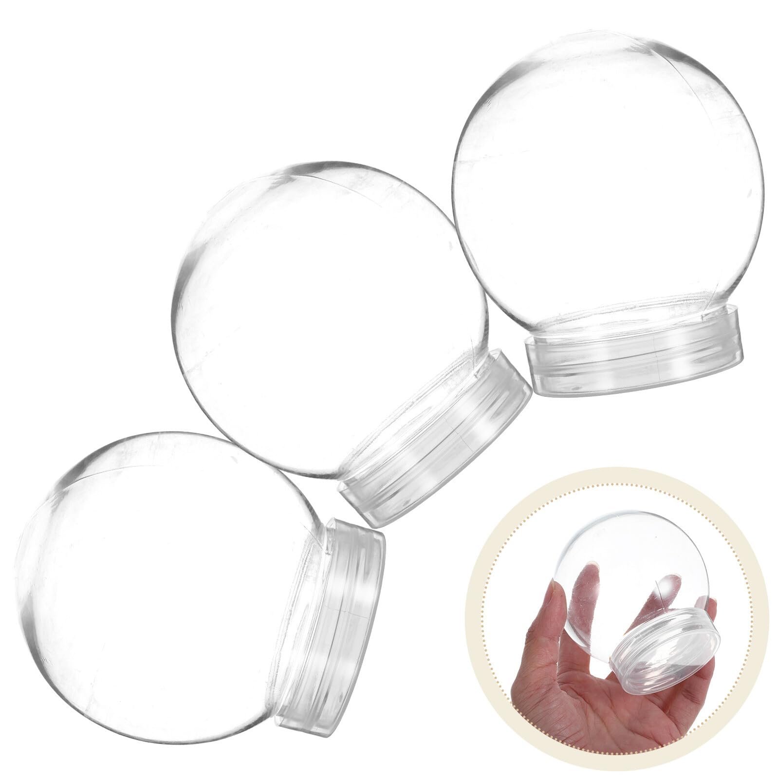 Sewroro Bolas de Nieve Transparentes de Plástico para Manualidades DIY 20 Unidades de 270 Ml con Tapa de Rosca Diámetro 52 MM Altura 88 MM Ideales para Decoración Navideña Bodas de