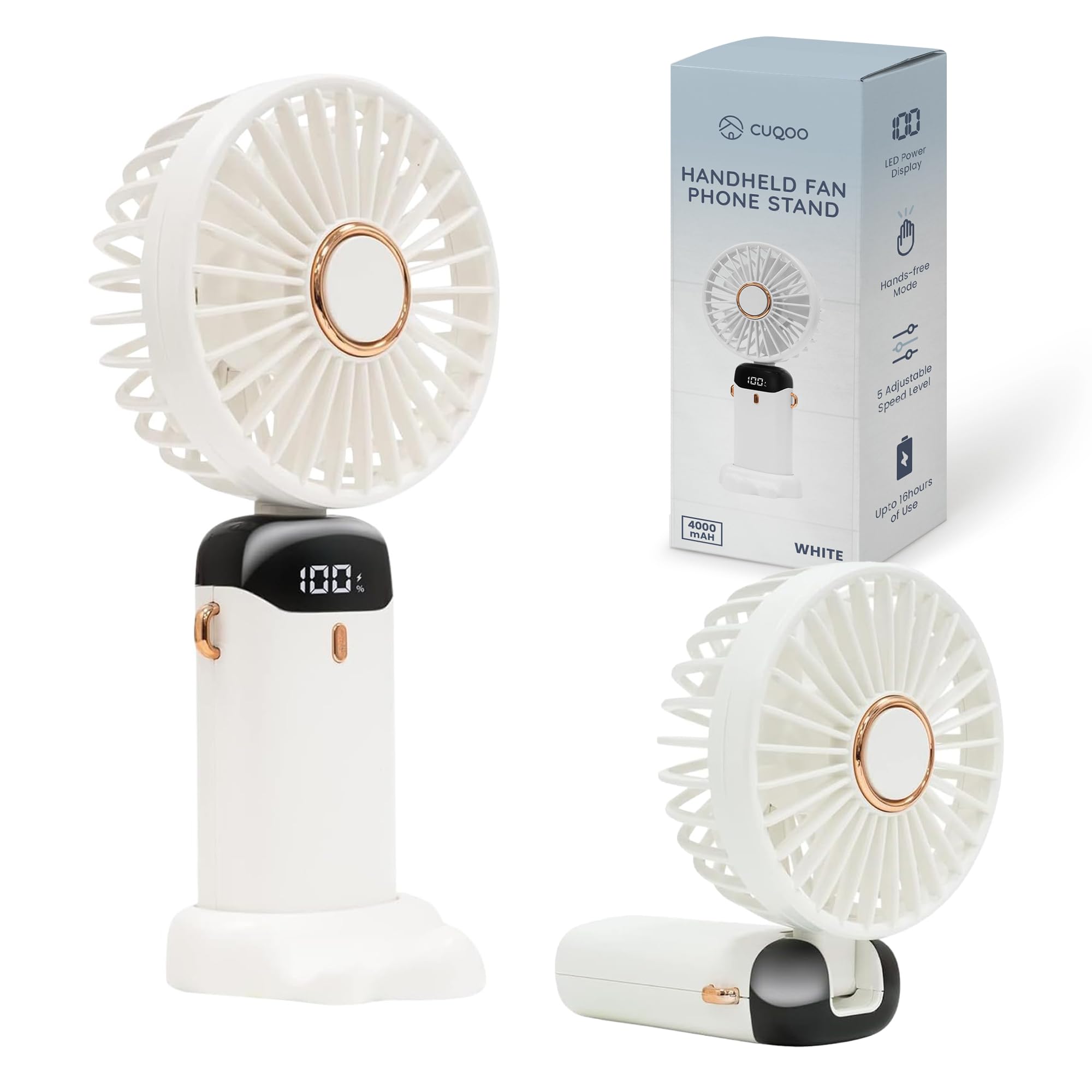 Ventilatore Portatile, Mini Ventilatore Ricaricabile Da 4000 MAh Piccolo Ventilatore Turbo Silenzioso Con Velocita Regolabile Da 1 A 199 Ventola Di Raffreddamento Per Campeggio Sport Viaggi Ros 87749807