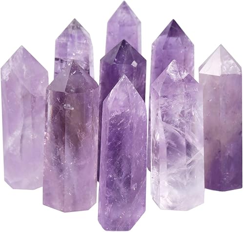 Miniatura 5 de Rockcloud Paquete de 3 varitas de cristal curativo, 6 barras de prisma facetadas, piedras de chakra para terapia de meditación, decoración de 2