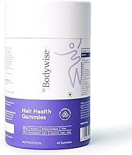 Be Bodywise Biotin Hair Gummies for Stronger, Shinier Hair & Nails | 60 Days Pack | With Biotin, Zinc, Folic Acid, Fibre & Multivitamin | Strawberry Flavour | No Added Sugar & Gut Friendly