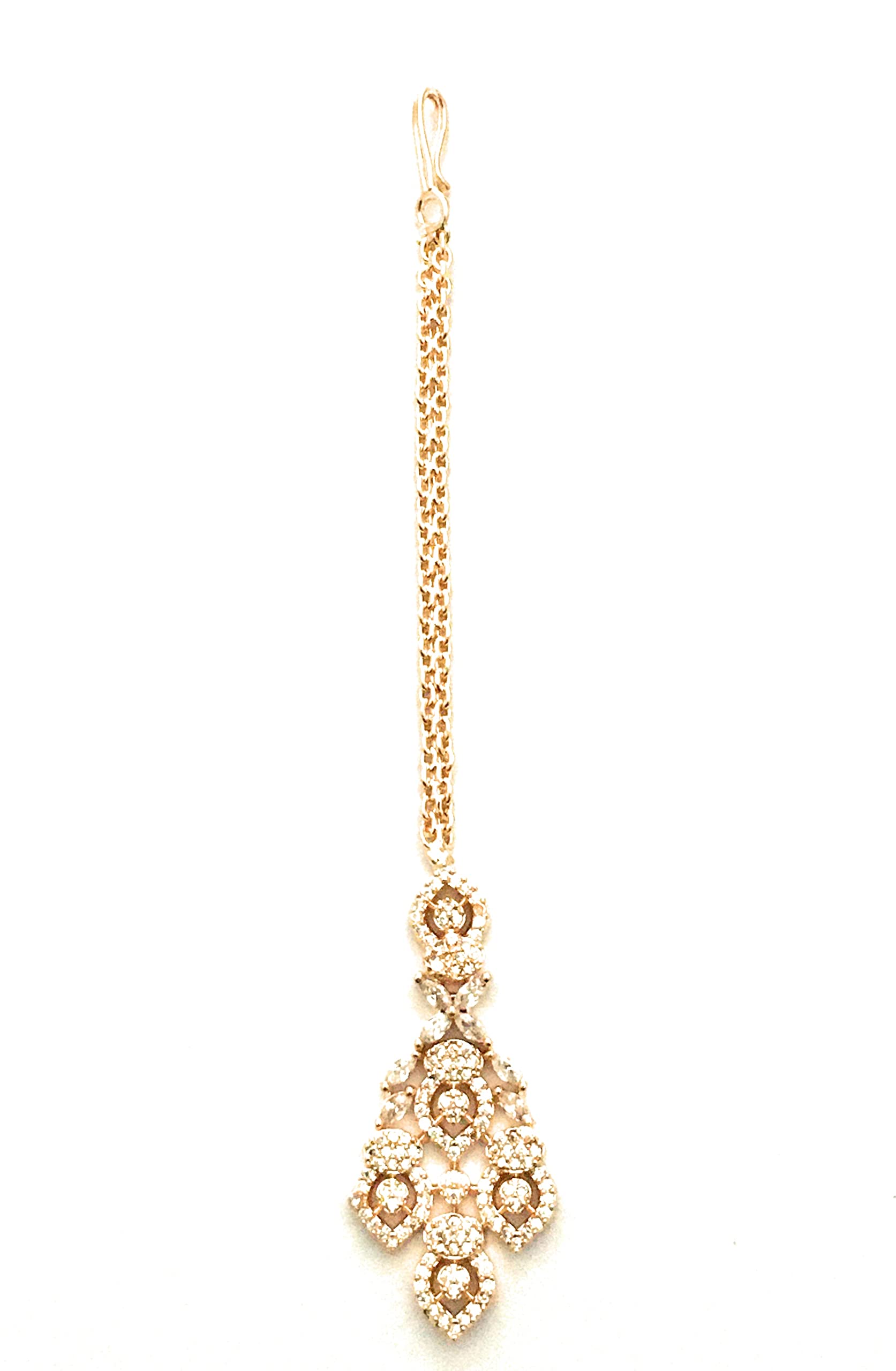 Sasitrends Beautiful AD/American Diamond Studded Rhodium Plated Maan Tikka for Women and Girls | Maang Teeka Maang Tika for Women and Girls Latest (B0BVCQDMT9) Amazon Price History, Amazon Price Tracker