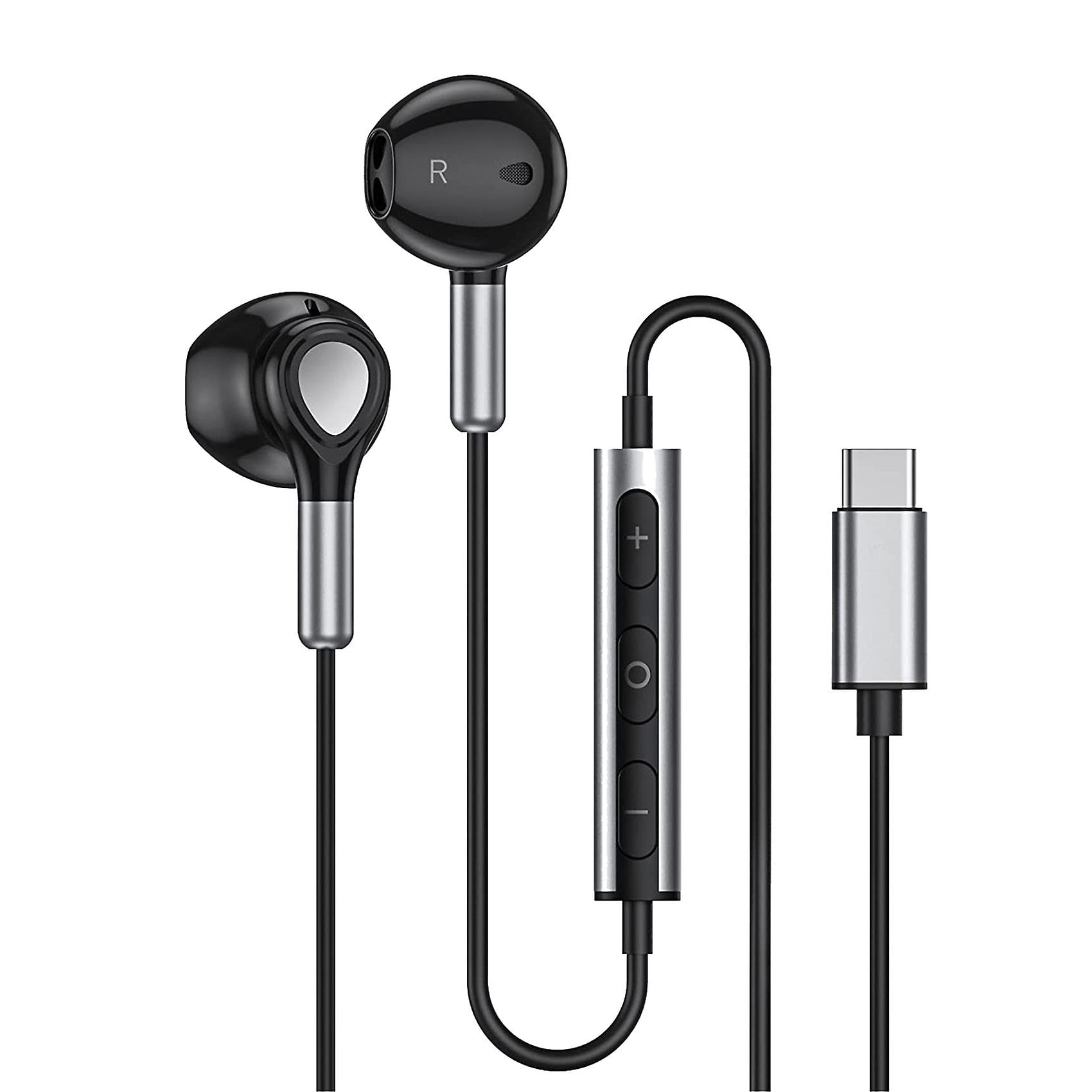 USB C Headphones, Type-C Earphones in-Ear Wired Headphone with Mic And Volume Control