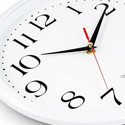 Miniatura 2 de Bernhard Products Relojes de pared blancos, paquete de 2 relojes silenciosos sin tictac, cuarzo de calidad de 12 pulgadas, funciona con pilas,