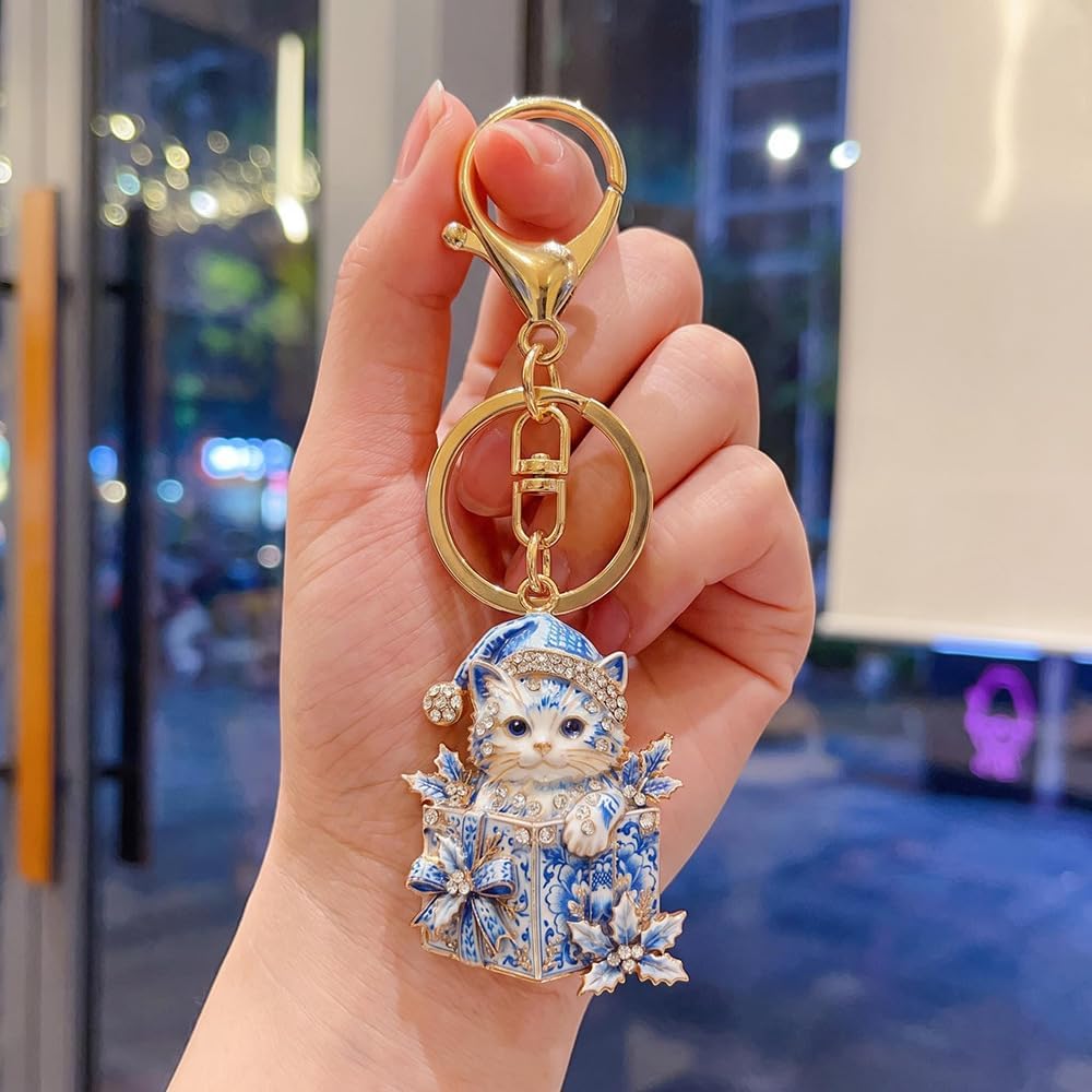 MALOYANVE Christmas Cat Keychain image 2