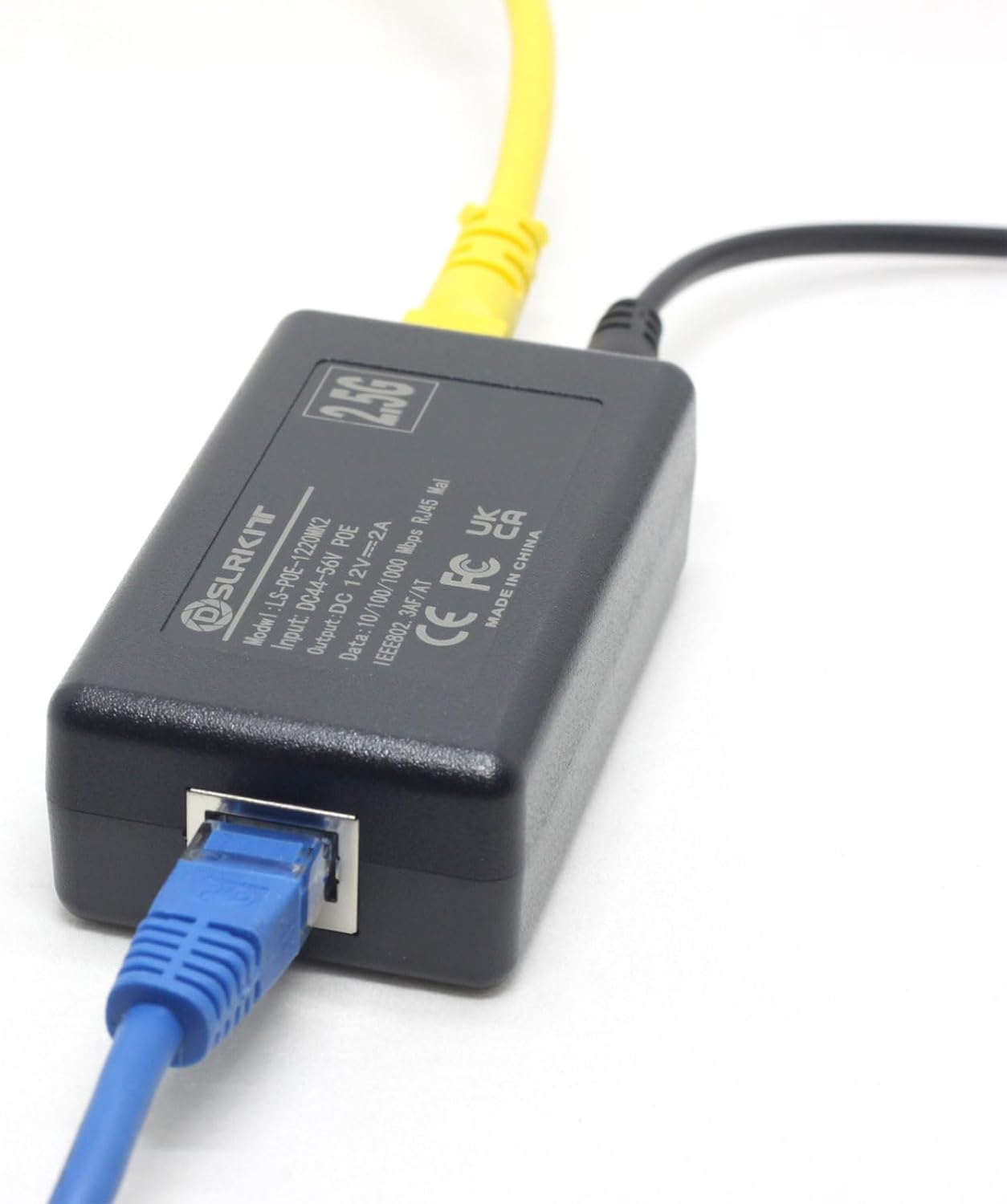 2 5G Гигабитный активный PoE-разветвитель 12 В 2 А 24 Вт постоянный ток 5 5 2 1 мм Ethernet 802.3AT