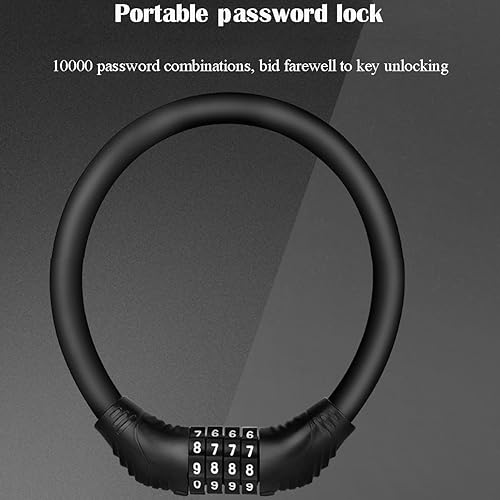 Miniatura 3 de Cerraduras de bicicleta antirrobo fuerte bloqueo de cable seguridad 4 dígitos reiniciable combinación bicicleta contraseña bloqueo u contraseña