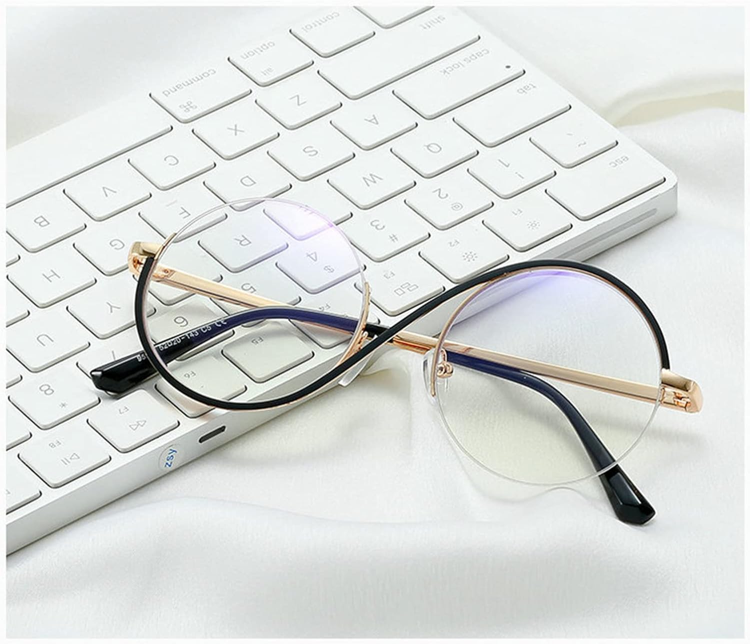 willochra unique Round Blue Light Blocking Glasses for women Elphaba Glasses Metal Frame Computer Anti Eyestrain Eyeglasses - Image 3