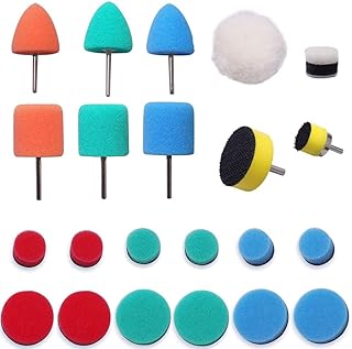 SI FANG 22 Pcs Mini Buffing Polishing Pads Kit, Car Detail Mini Polisher Foam Pads for Rotary Tools Tight Area Detailing Polishing Waxing & Sealing Glaze, Car Headlights Door Handles Scratch