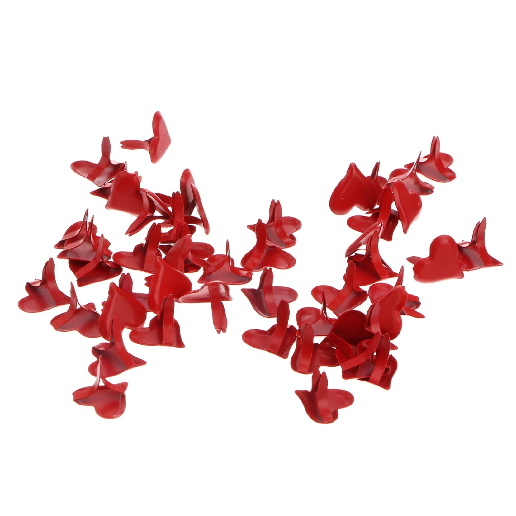 Veemoon 50pcs Mini Heart Brads for Valentines Day Decor Hearts for Crafts Metal Scrapbooking Brad 11mm