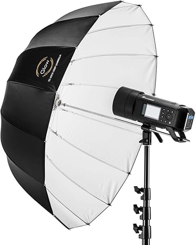 Miniatura 3 de Glow Easy Lock - Paraguas mediano de fibra de vidrio de color blanco profundo (33 pulgadas)