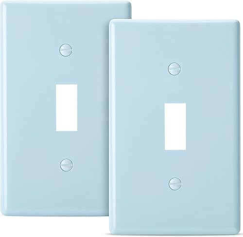 Cubiertas para interruptores de luz azul Bates - Paquete de 2, cubierta de placa de salida, cubiertas de interruptor con luz azul