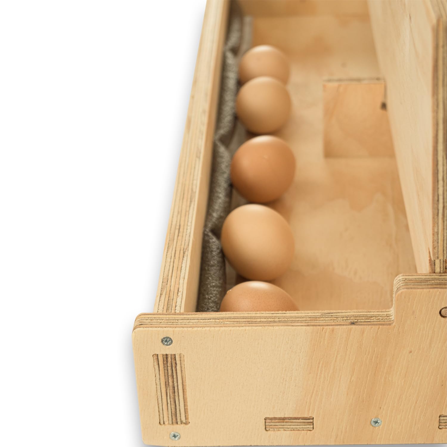 Portabiancheria in legno con 4 dipartimenti per galline