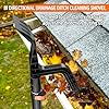 Gutter Cleaning Tool, Roof Drain Gutter Cleaner from Ground, Roof and Ladder, Great for Removing Leaves and Branches (Black)
