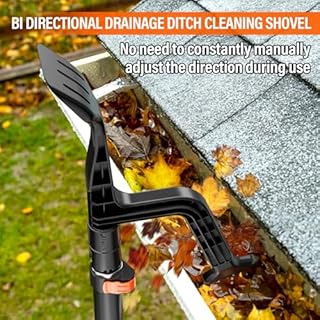 Gutter Cleaning Tool, Roof Drain Gutter Cleaner from Ground, Roof and Ladder, Great for Removing Leaves and Branches (Black)