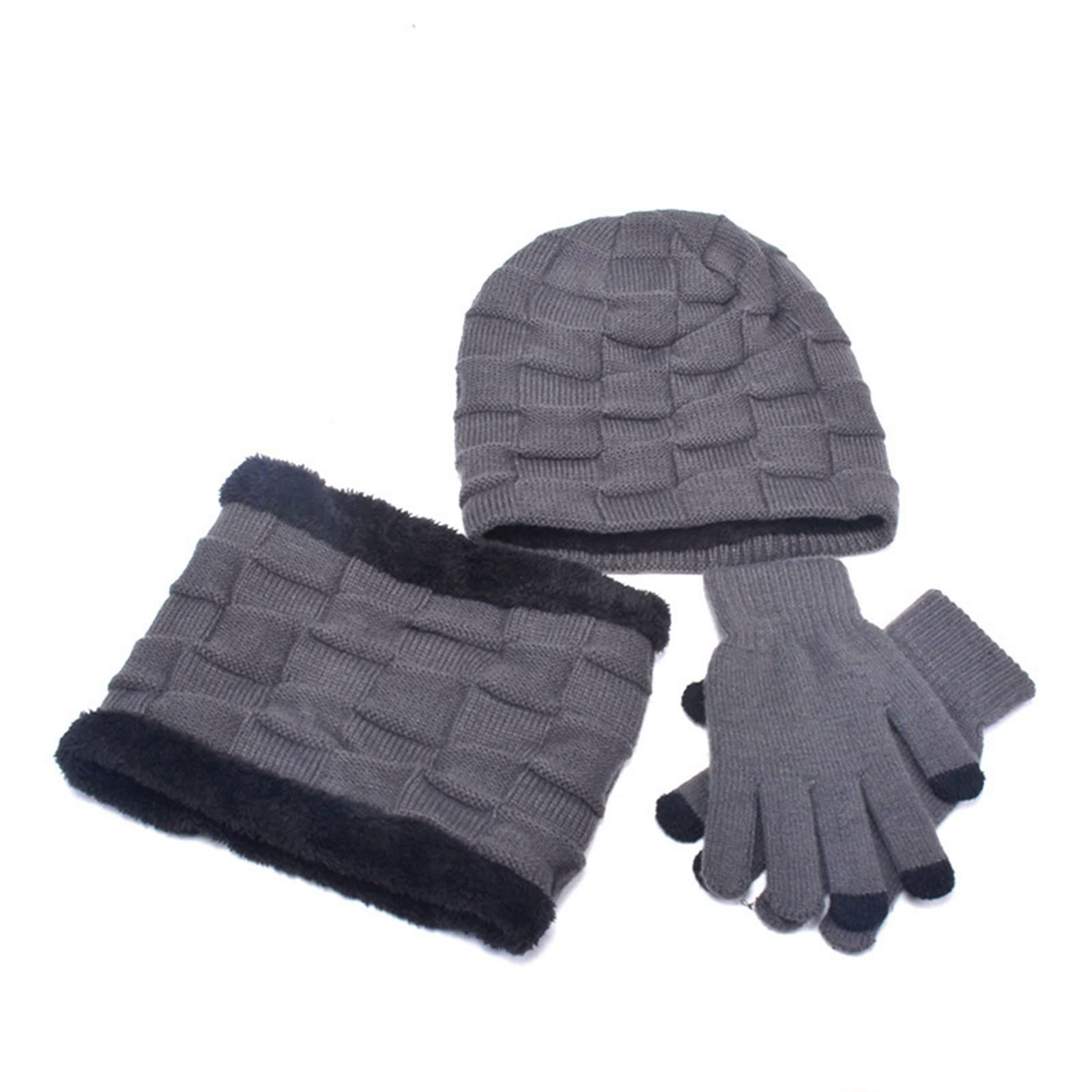 Czapka typu beanie Czapka zimowa dzianinowa Rękawiczki do ekranów dotykowych Zestaw szalików w kształcie koła Wielokolorowy 1 szt