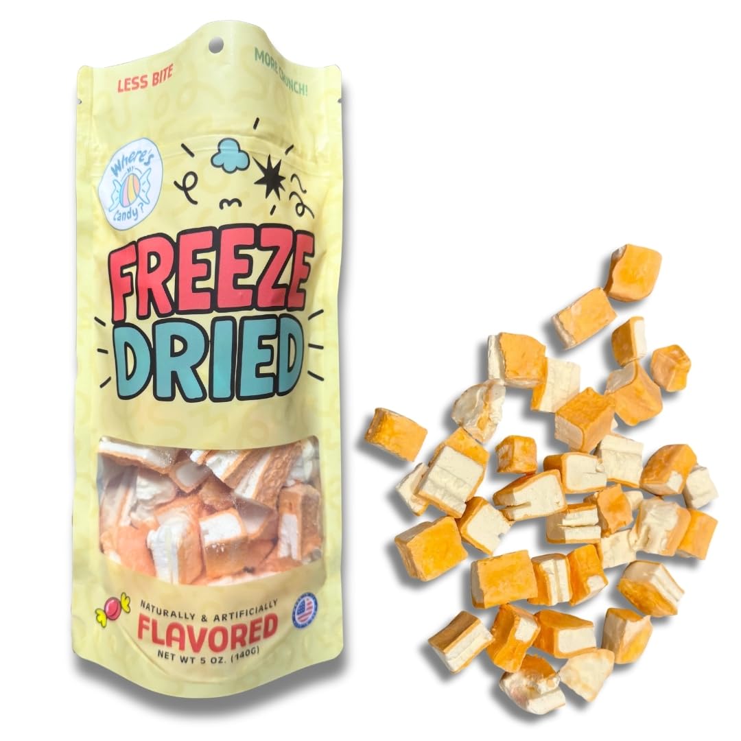 Freeze Dried Orange Cream Ice Cream Bar Bites | Astronaut Dessert | NO FREEZER NEEDED | Resealable | Regular & Mega Sizes | Perfect for Camping & Party | Gift Candy (Mega Bag - 5 Ounce)