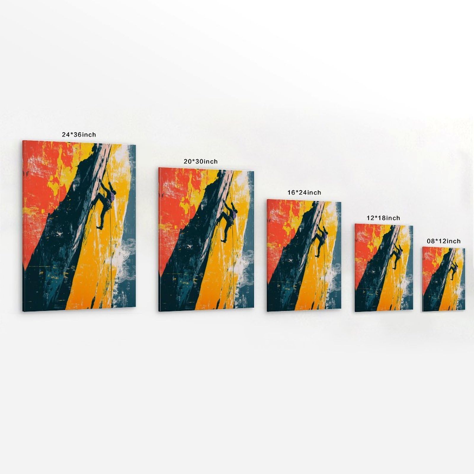 XHBKJA Minimalistischer Kunstdruck auf Leinwand, Pop-Art, Klettersport-Poster mit kräftigen Farben, moderne Familie für Wohnzimmer, Dekoration, Rahmen-Stil, 40 x 60 cm