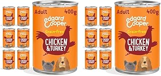 Edgard & Cooper Wet Dog Food Adult Natural Grain Free Cans Pate 400g x 6 Fresh Chicken & Turkey, Healthy Food Tasty and Balanced, Fresh Meat Pack of 2