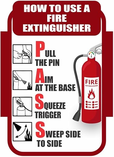 ORDERSHOCK How To Use Fire Extinguisher Sign Board For Schools, Hospitals, Hotels And Colleges AreaSign Board 8x5 Inches