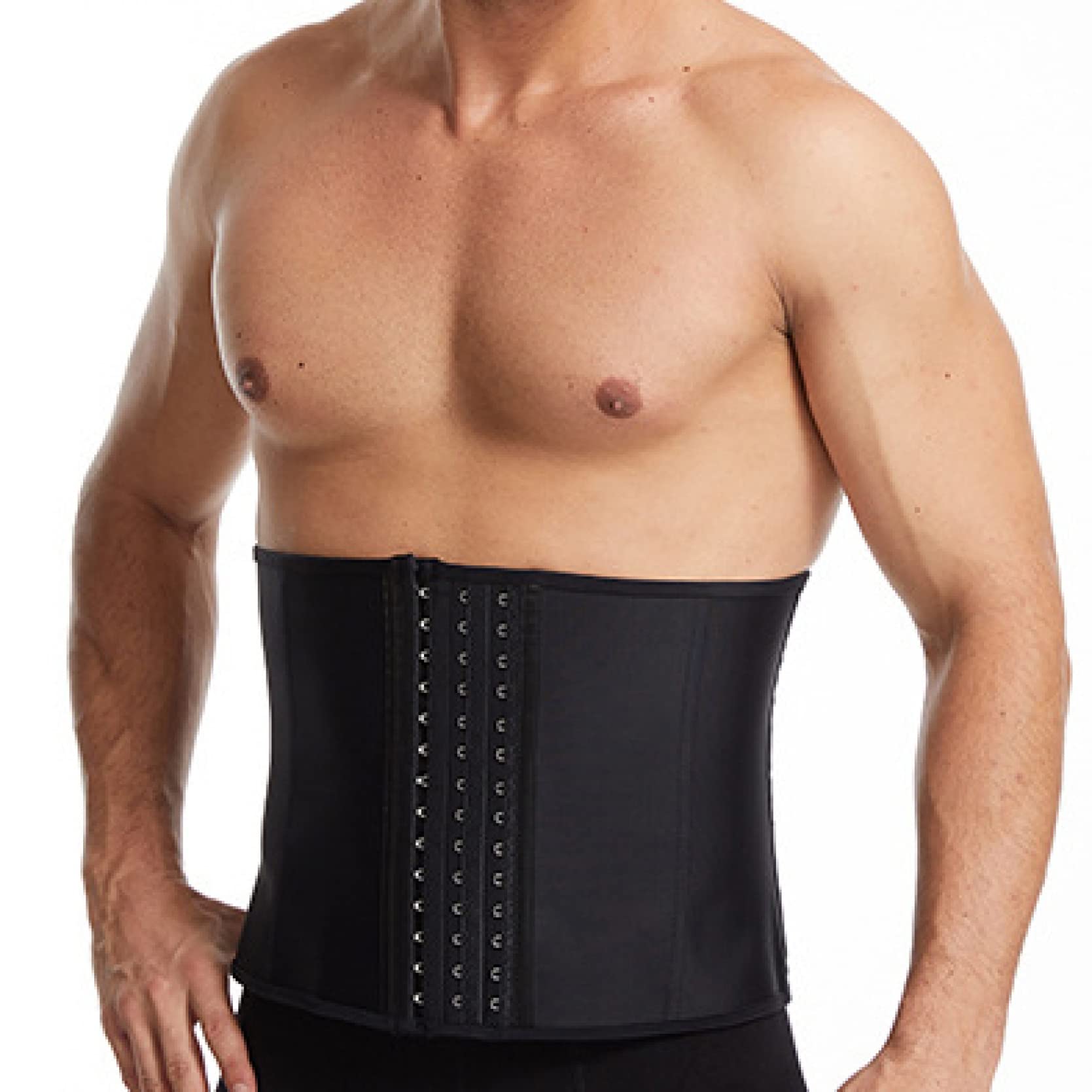 Ceinture amincissante fine pour homme - Crochets réglables - Ceinture de sudation - Respirant