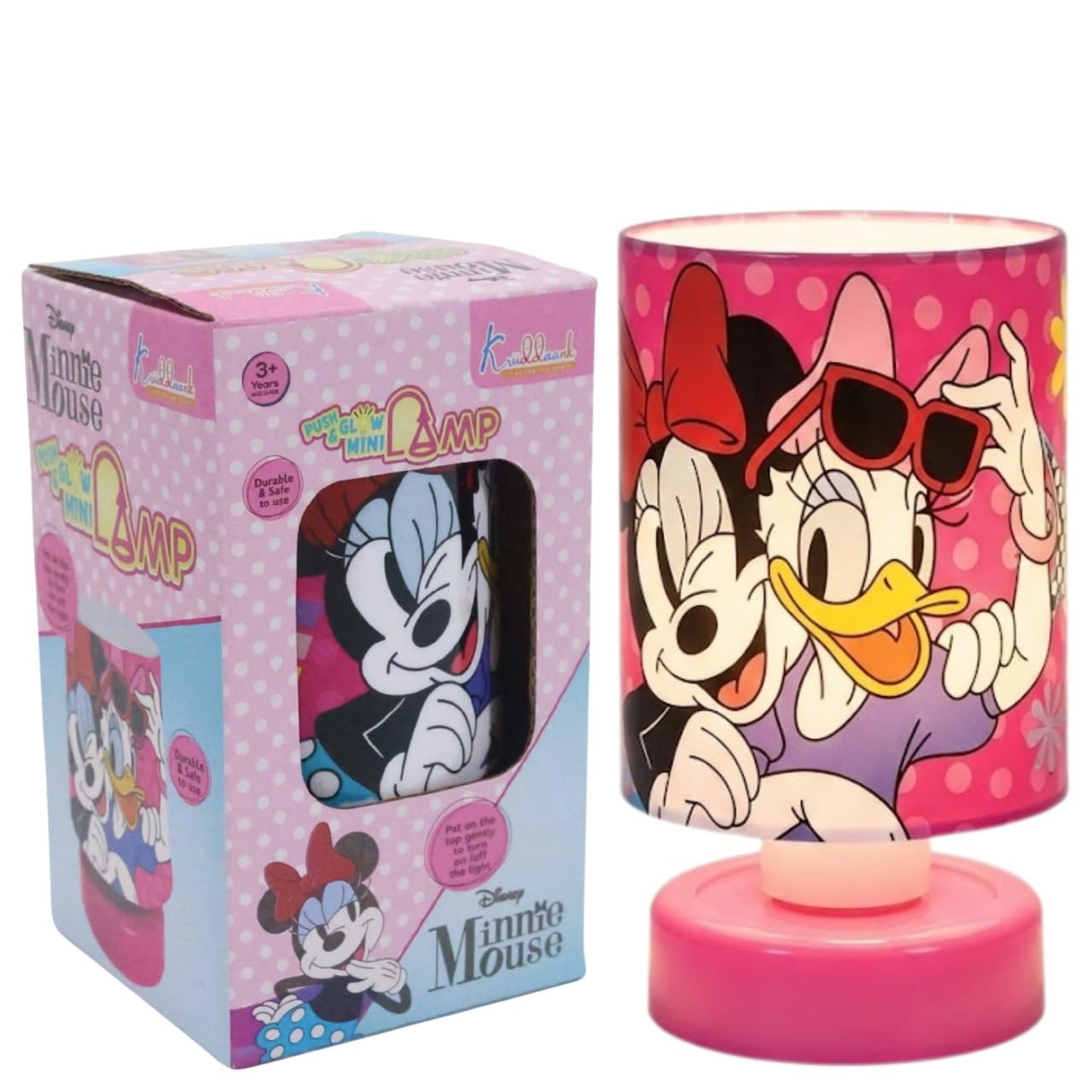 Kriiddaank Minnie Mouse Themed Table Lamp for Kids - Push & Glow
