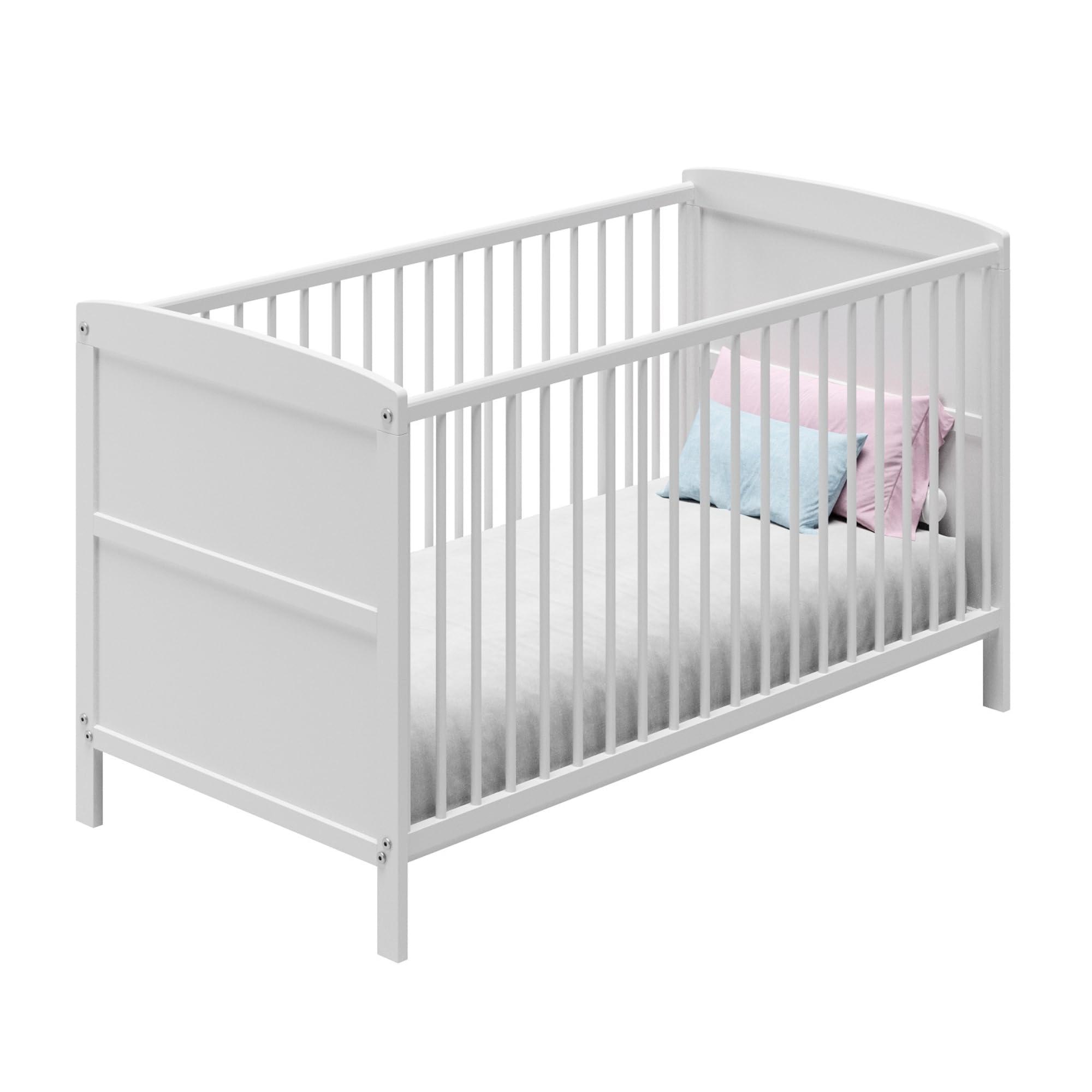 Cuna de 70 x 140 cm convertible con colchón, cuna de cuna regulable en altura y peldaños extraíbles opcionales con cajón | otro tamaño: 60 x 120 cm | 70 x 140 cm: desde el nacimiento hasta los 6 años