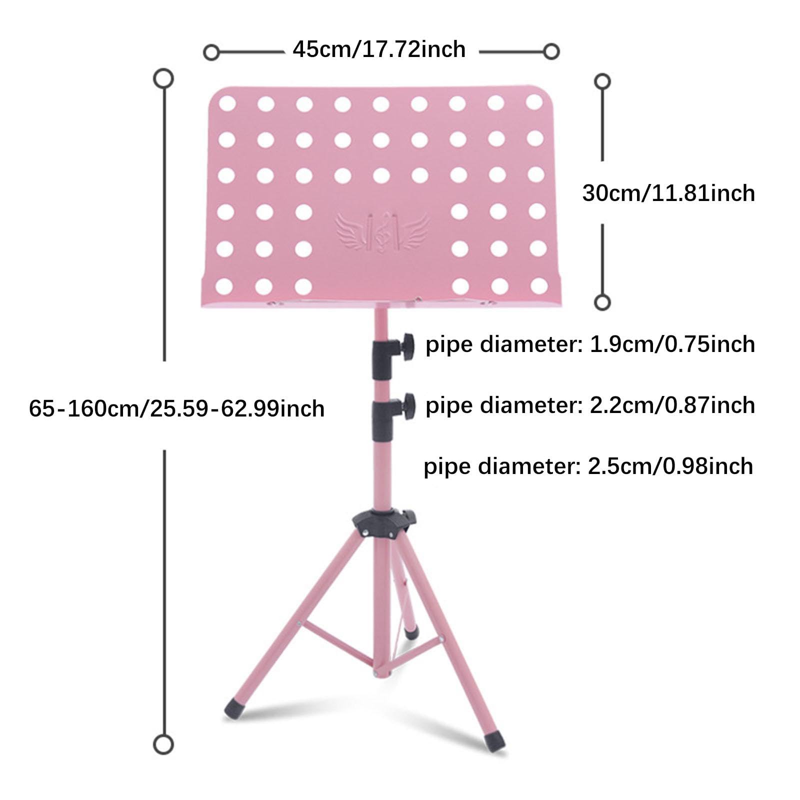 Atril para Partituras Musicales con Soporte Plegable Panel Robusto de 45cmx30cm Base Estable de Altura Y Antideslizante Adecuado para, Rosa