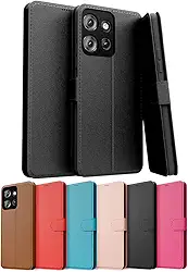 Capa Capinha Carteira Flip Couro Compatível Motorola Moto G75 Premium (PRETO)