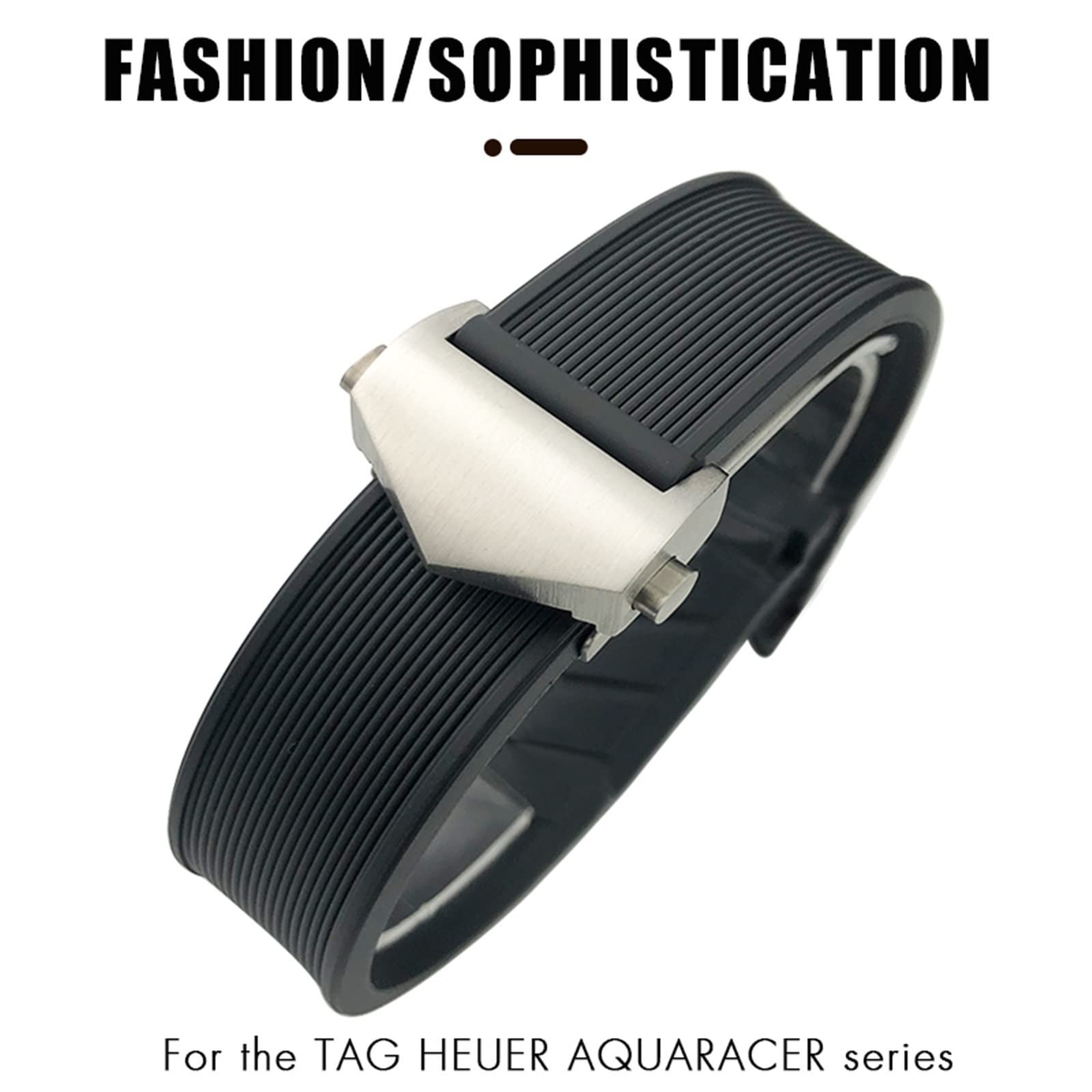 GUMMMY 20 mm 22 mm gumowy silikonowy pasek do zegarka pasuje do Tag Heuer CARRERA AQUARACER 300 WAY201A WAY211C czarny niebieski brązowy akcesoria do zegarków