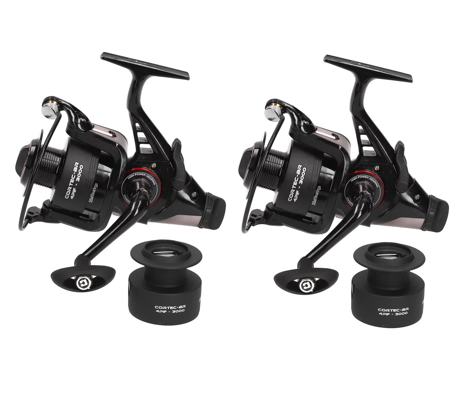 Bundle 2X Cormoran Cortec BR 4PiF 3500 Freilaufrolle Set Allroundrollen Freilauf Rollen