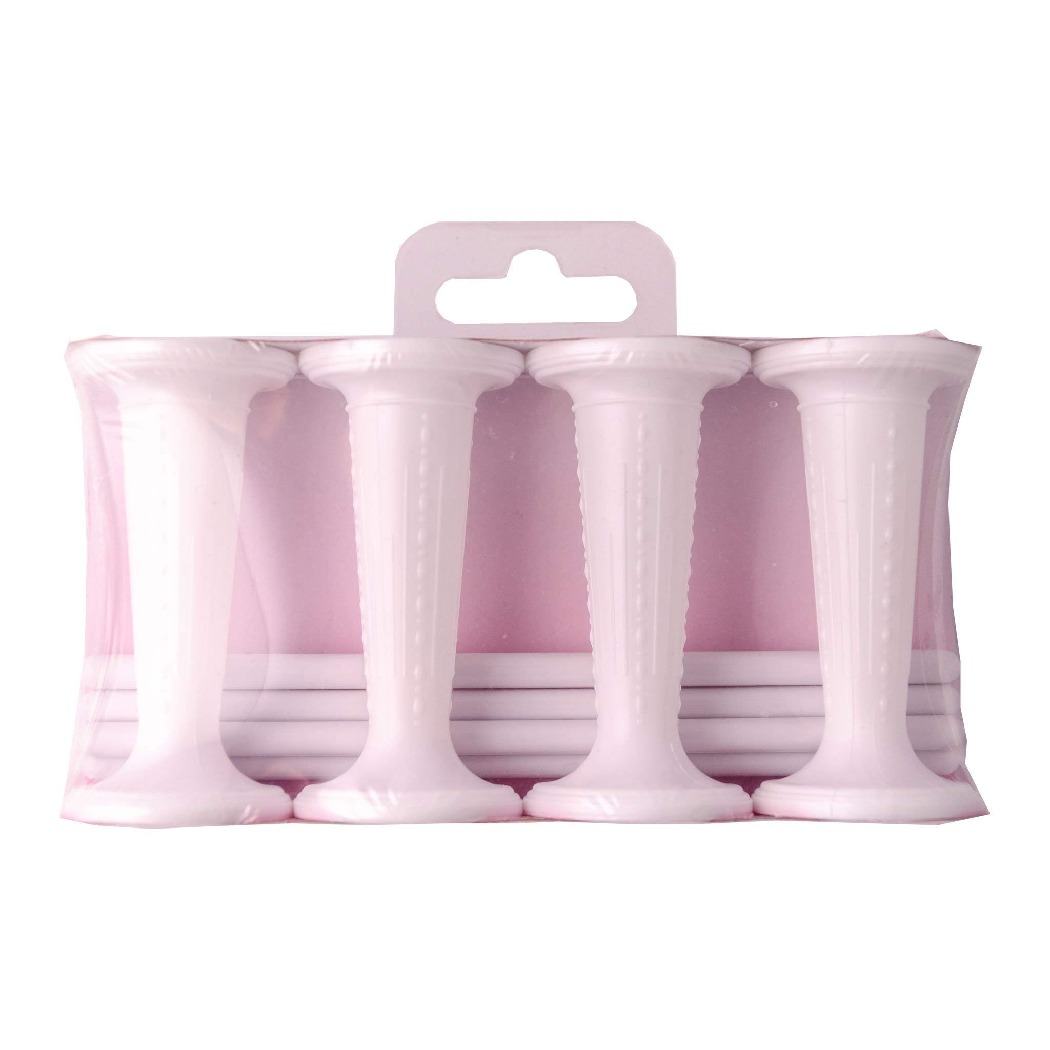 3" White Plastic Round Pillar and Dowel Set - Pack of 4