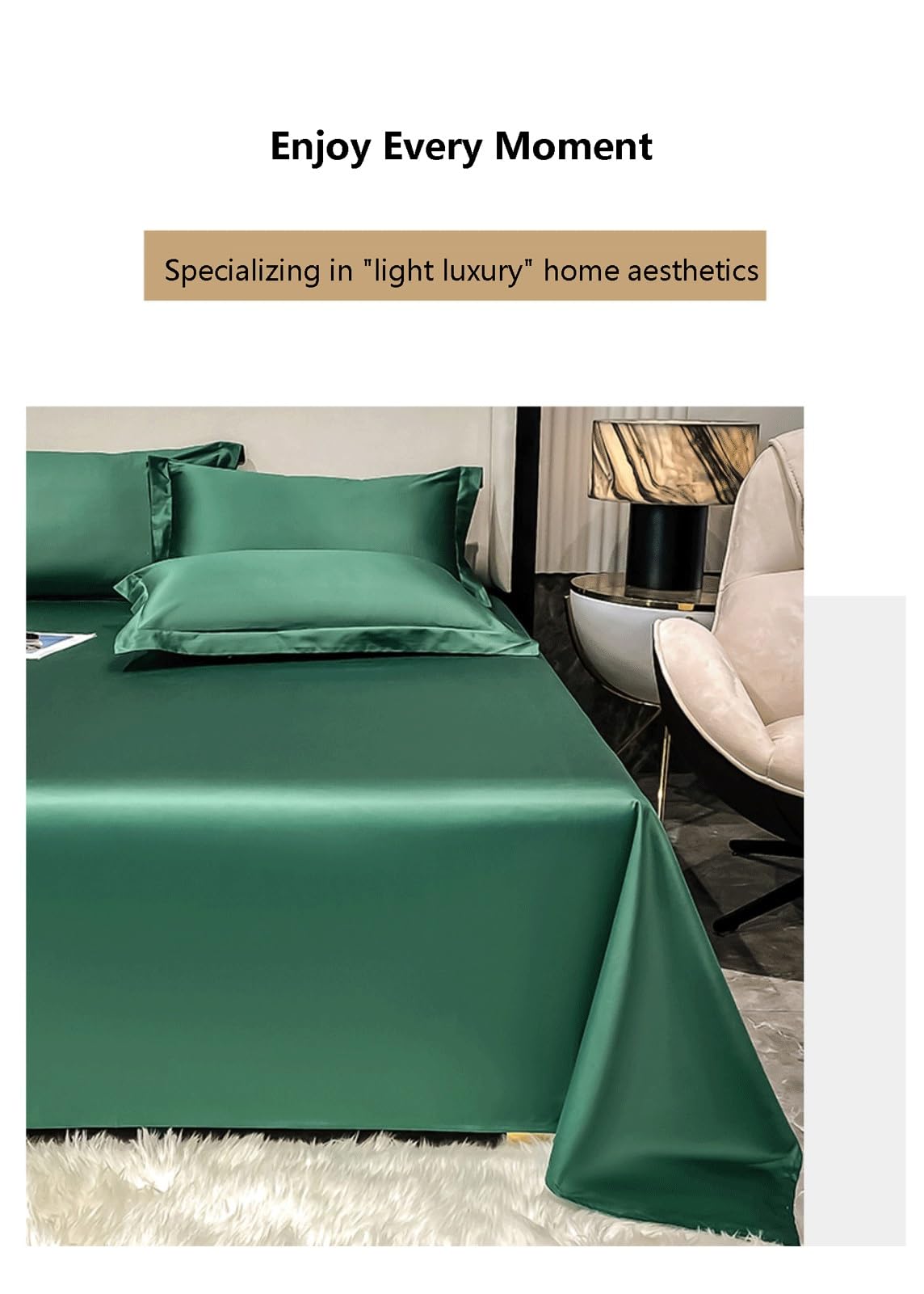 Bettlaken ohne Gummizug 500 Fadenzahl 100% Langstapelige Baumwolle Betttuch Luxuriöses Hotel Laken für Bett 90cm bis 200cm Extra Weiche Atmungsaktive(Grey A,250x245cm)