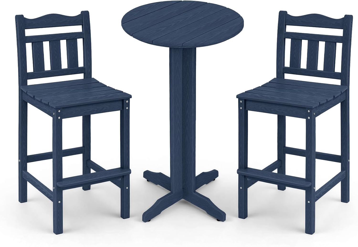 Amazon.com: KULAMOON 3-Piece Outdoor Bar Set, HDPE Adirondack Bar ...