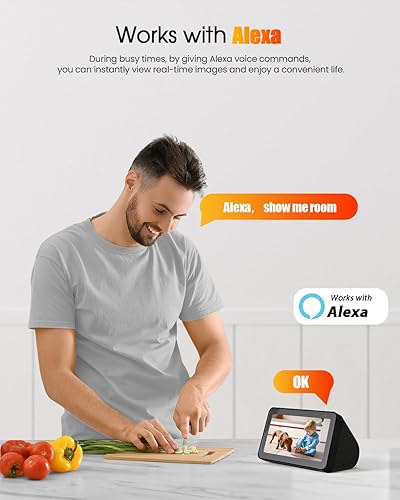 Miniatura 9 de usogood Cámara interior de 2.5 K para seguridad en el hogar, cámara para mascotas de 360  para interiores con aplicación de teléfono, compatible con