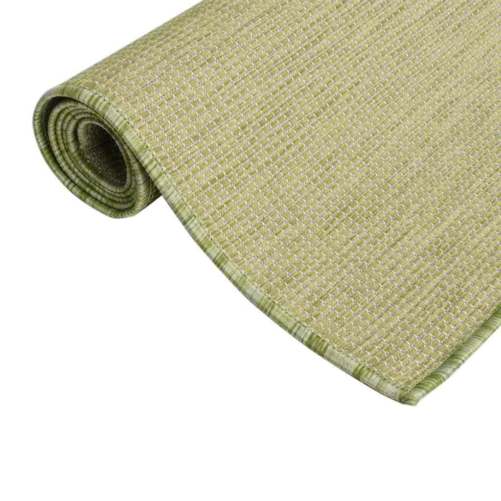 Tappeto per esterni, tessuto piatto, 100 x 200 cm, verde, per
