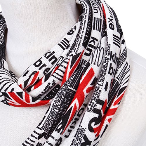 Premium Union Jack UK British Flag Print Infinity Loop Circle Scarf4