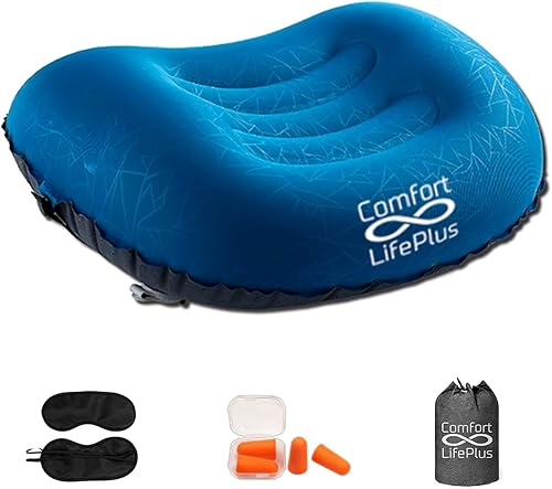 Miniatura 8 de ComfortLifePlus Almohada inflable 4 en 1, para campamento, senderismo, playa, ultraligera y multiusos, almohada ergonómica para cuello y lumbar,