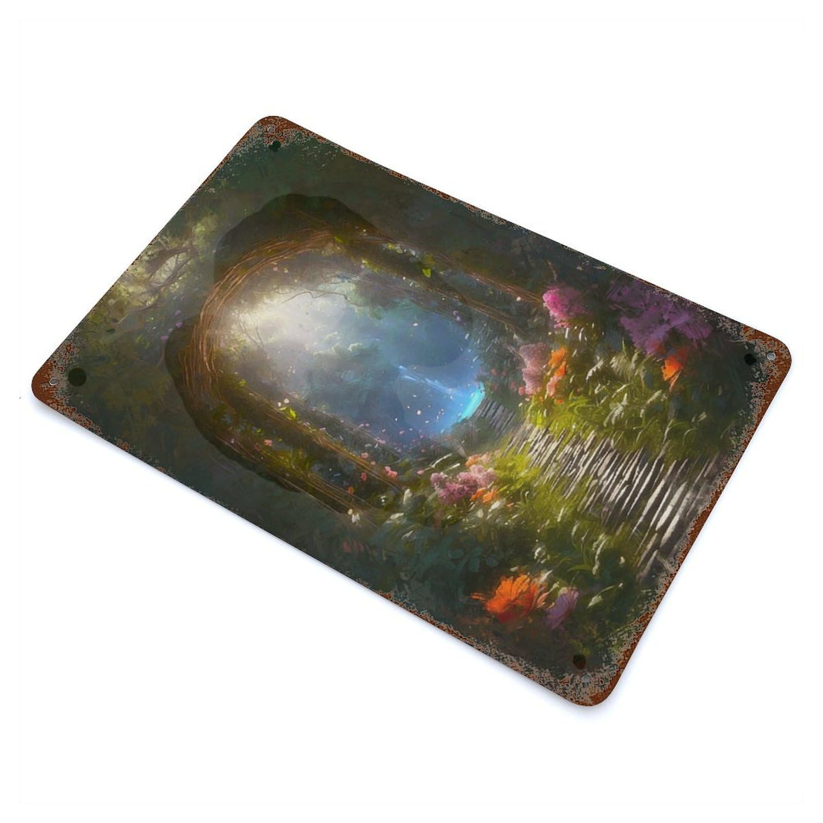 The Hidden Waterfall Decorative Tin Sign 11.8"x7.9", Rustic Home Decor for Garage, Pub Or Kitchen