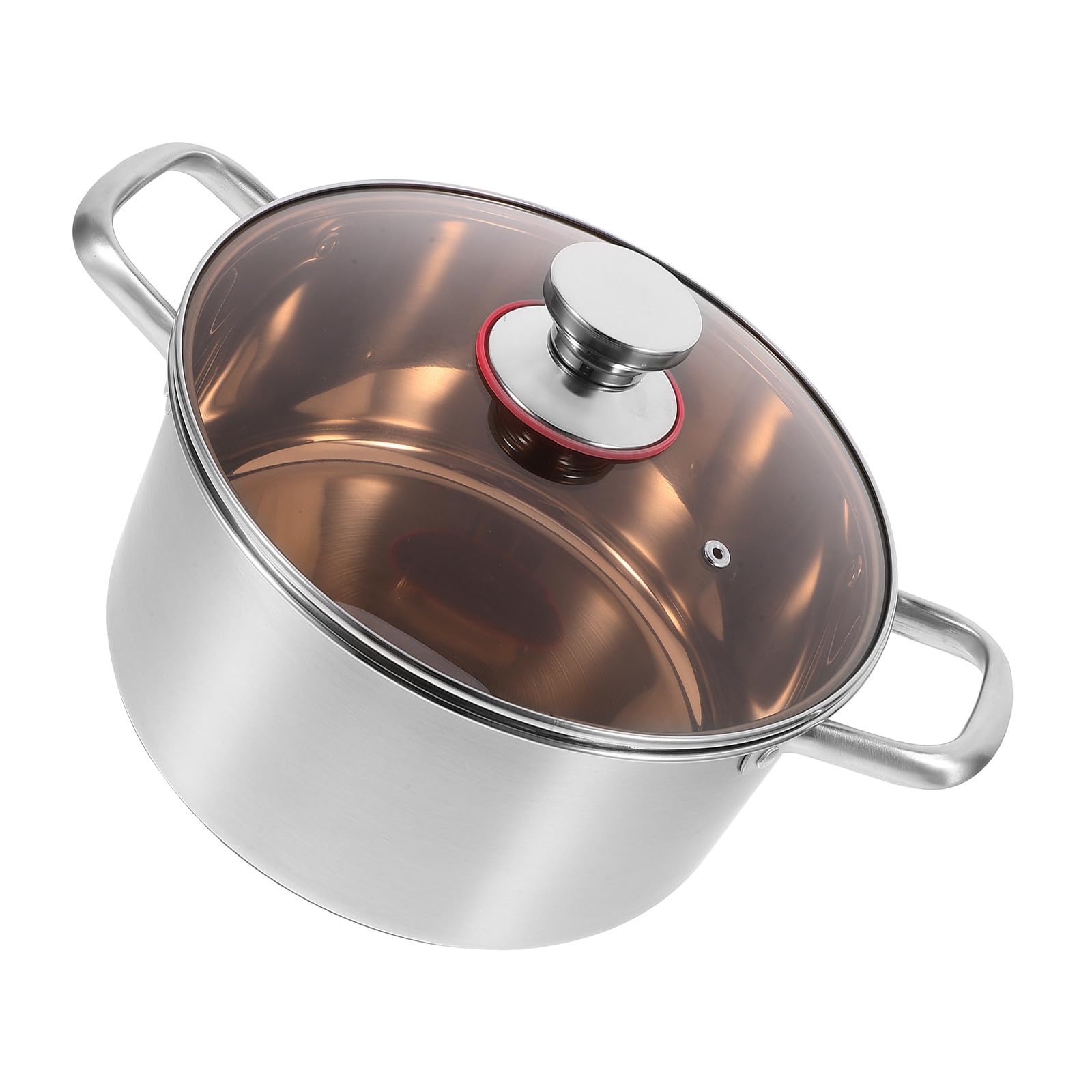 Olla de Acero Inoxidable para Sopa con Doble Asa y Base Reforzada