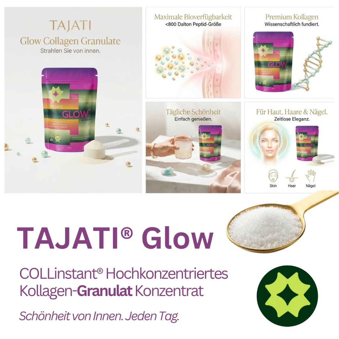 Colágeno Glow Beauty – efecto antienvejecimiento visible después de 6 semanas por 800 péptidos Dalton clínicamente probados de COLLinstant® LMW – complejo de colágeno en dosis altas para