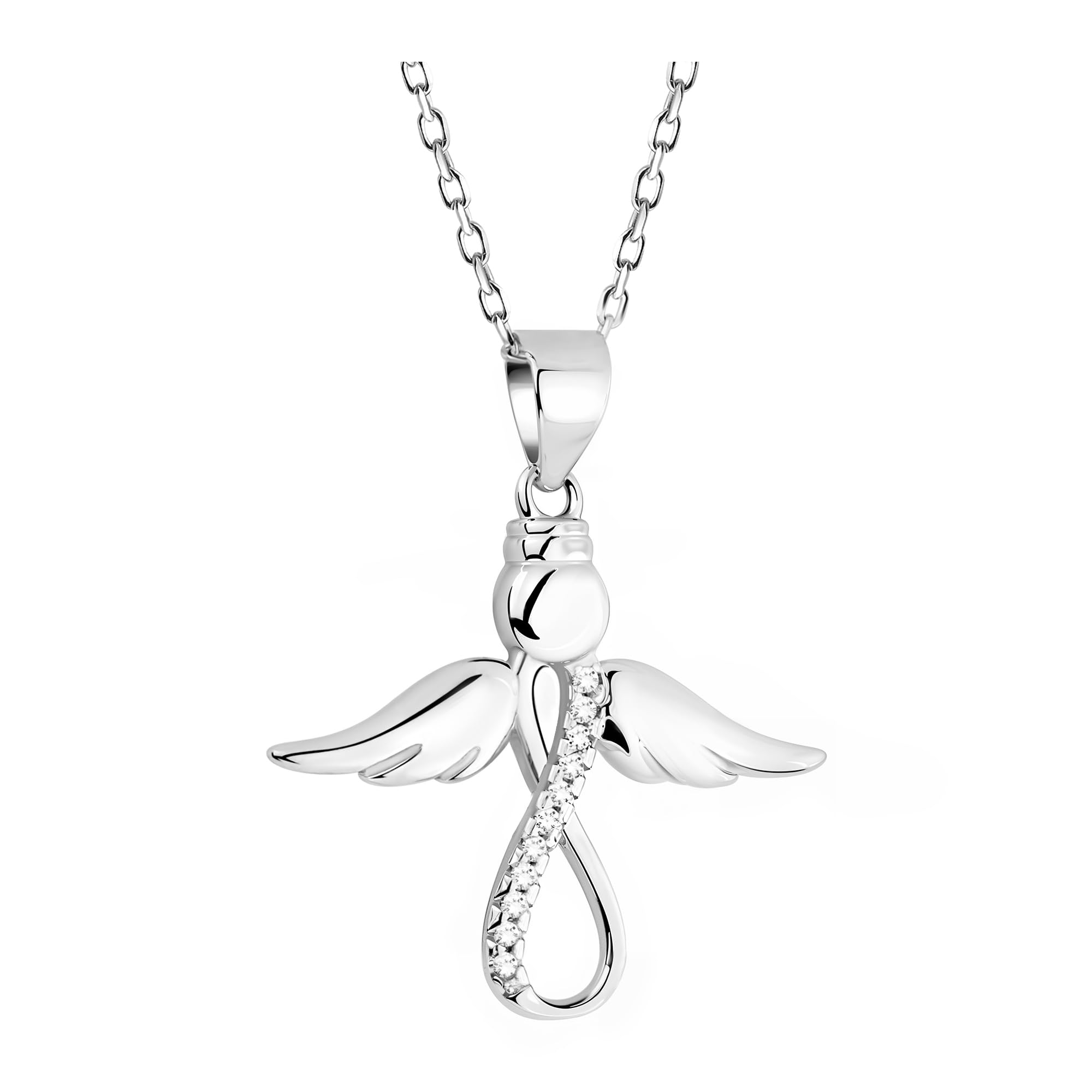 Sofia Milani Collar para Mujeres en Plata de Ley 925 - con Circonitas - Colgante de Ángel - 50157