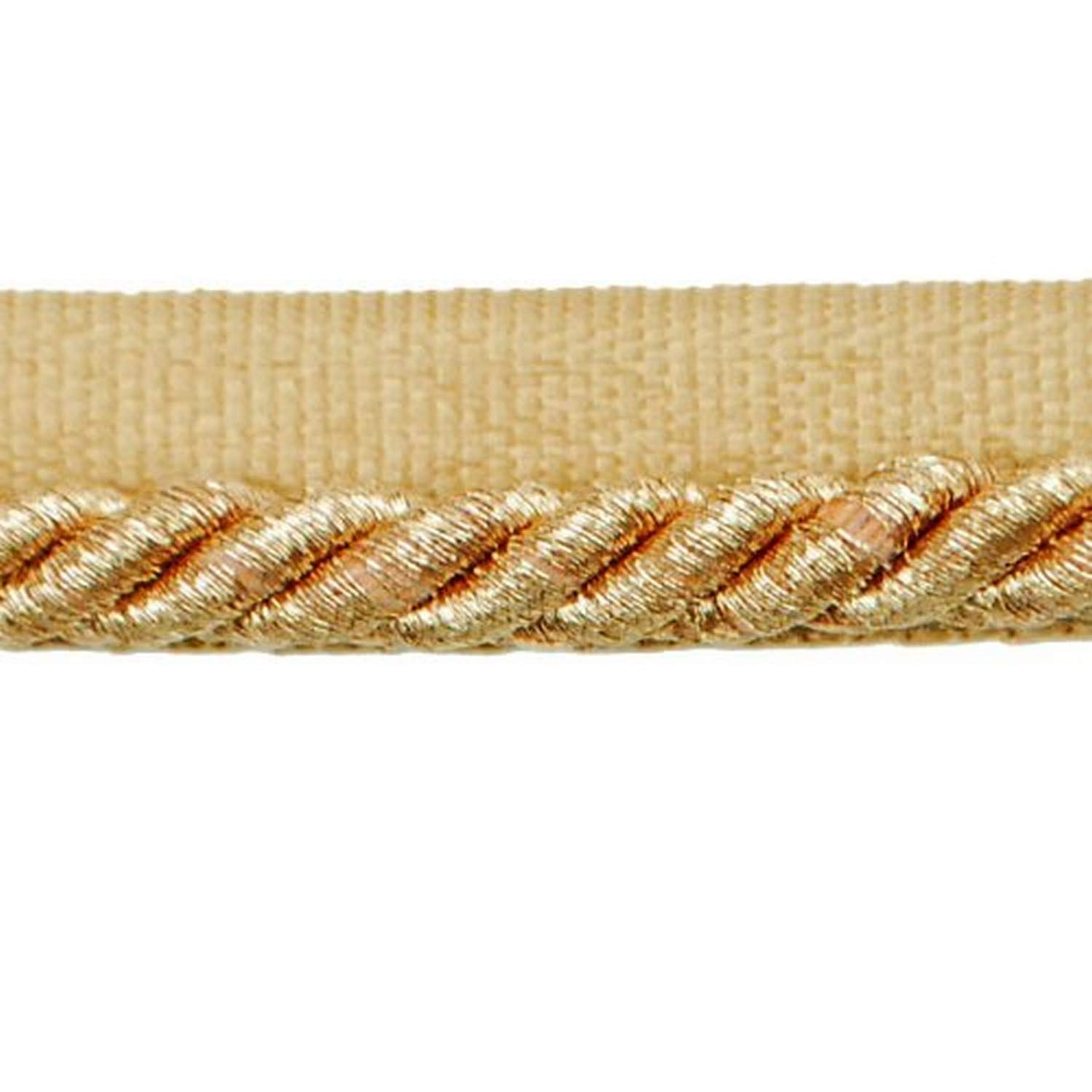 Trims by the Yard Gloria 1/4" Metallic Twisted Lip Cord Trim | Metallic Gold| (20 yard cut)