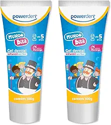Kit Com 2 Gel Dental Infantil Mundo Bita 100g | Sabor Morango | Sem Flúor