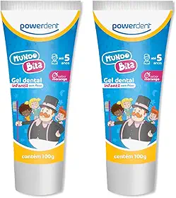 Kit Com 2 Gel Dental Infantil Mundo Bita 100g | Sabor Morango | Sem Flúor