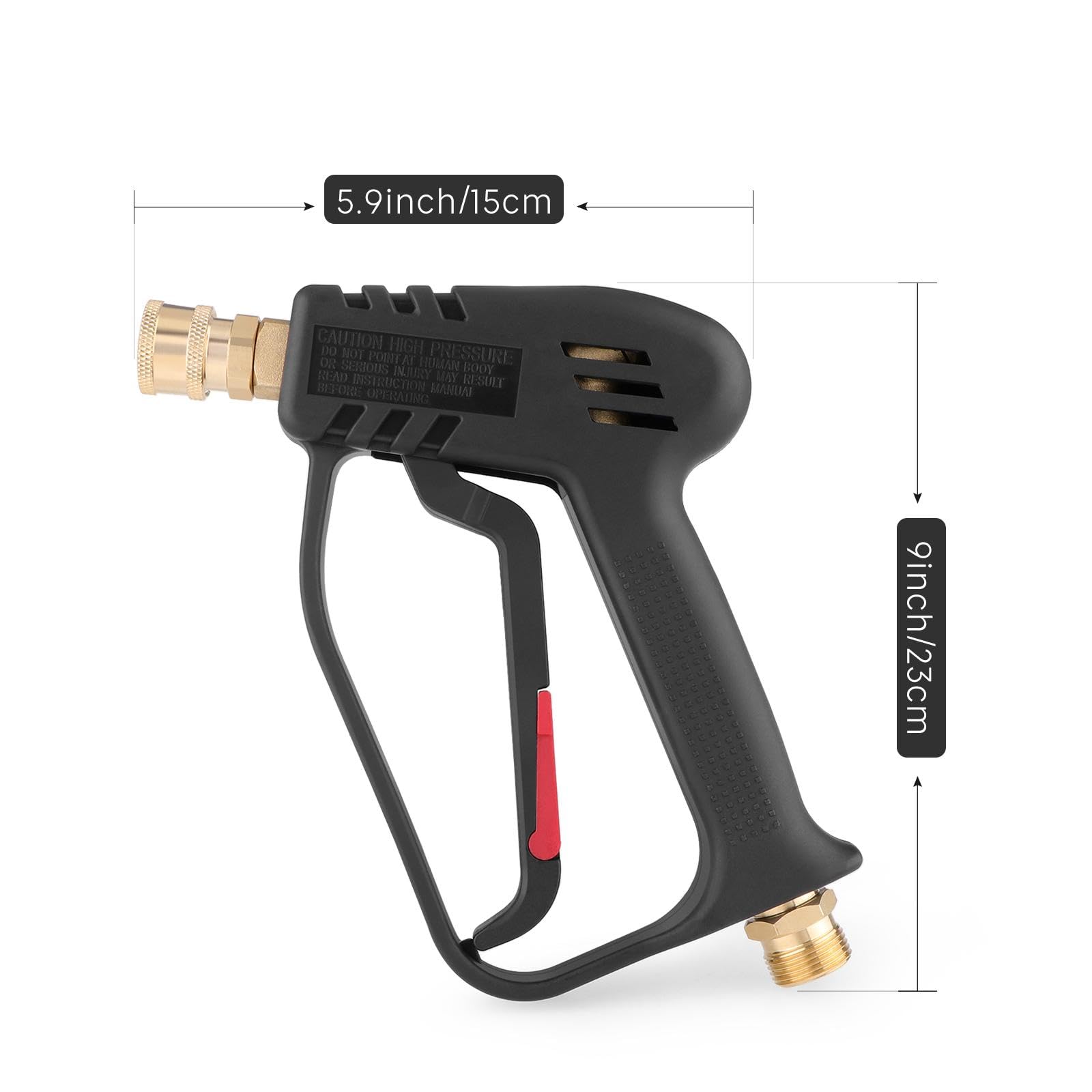 Pistola Limpiadora de Alta Presión con 5 Boquillas de Pulverización Intercambiables, Conexión de Latón, Mango Ergonómico Y Potencia de 3000 PSI, Lavadora Arma boquillas