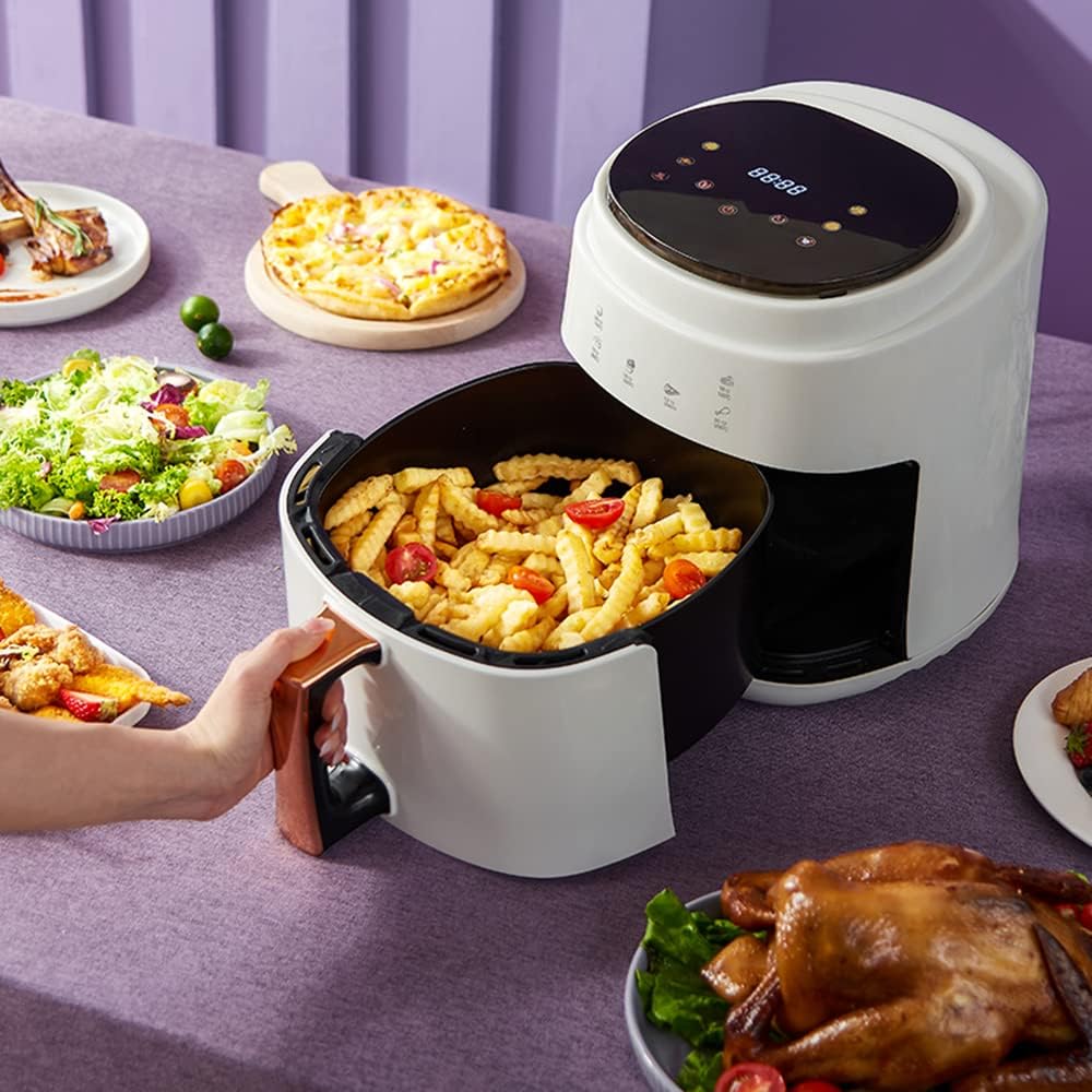 freemax Friggitrice 8L Friggitrice con touch screen LED digitale, 7 programmi, preriscaldamento e riscaldamento, modalità di temporizzazione preimpostata, Libretto ricette, Olio non incluso, 1400W freemax Friggitrice 8L Friggitrice con touch screen LED digitale, 7 programmi, preriscaldamento e riscaldamento, modalità di temporizzazione preimpostata, Libretto ricette, Olio non incluso, 1400W