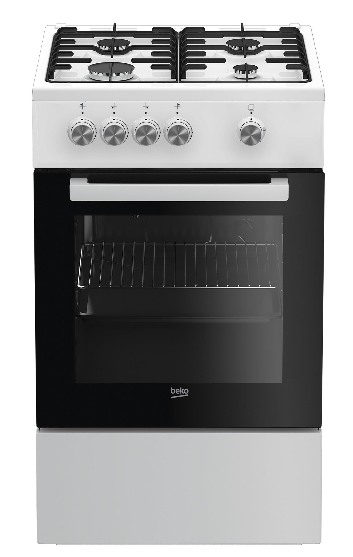 BEKO - Cuisinière gaz - FSG52000DWC - Blanche - 60P x 50l x 85H centimètres