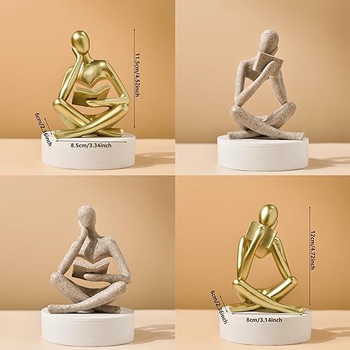 Miniatura 5 de Style-A Beige, sujetalibros abstracto creativo para estética del hogar, estudio y gabinete de vinos, elegante decoración de estante y regalo pensado